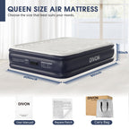 Air Mattress Queen With Built In Pump,18''Raised Blow Up Mattress 2 Mins Self-Inflation/Deflation,Upgraded Thicker Inflatable Mattress，Air Bed with Storage Bag for Guests,Home，Camping，660 lbs Max