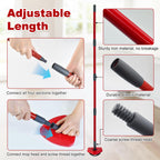 DLAIMI Mop Handle Replacement for Ocedar, 4 Section 30" to 58" Extendable Length Mop Stick for Ocedar Spin Mops Refills and Brooms Floor Cleaning, Include Base and Scrub Brush