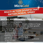 MicroGold Multi-Action Disinfectant Antimicrobial Spray Tested and Proven Effective to Kill the COVID-19 Virus, Kills 99.9% of Viruses and Bacteria, 24 Fluid Ounces, 6 Pack, Packaging May Vary