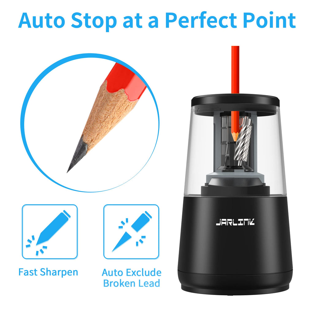 JARLINK Electric Pencil Sharpener, Heavy Duty Helical Blade, Auto Stop