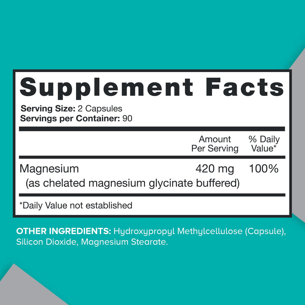 Qunol Magnesium Capsules 420mg, 100% DV, High Absorption Magnesium Supplement, Extra Strength, Bone and Muscle Health Supplement, 180 Count