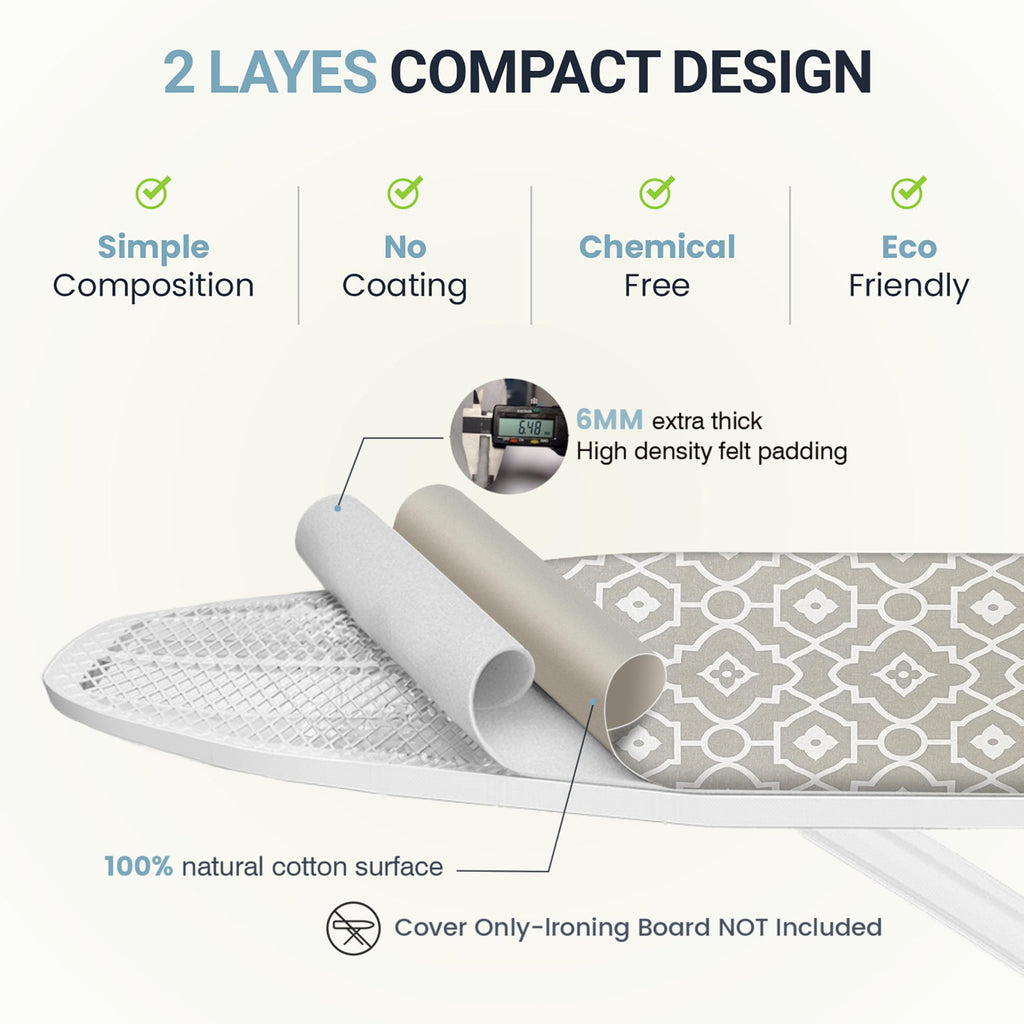 UniSimp Ironing Board Cover and Pad, Standard Size 15x54, Geometric