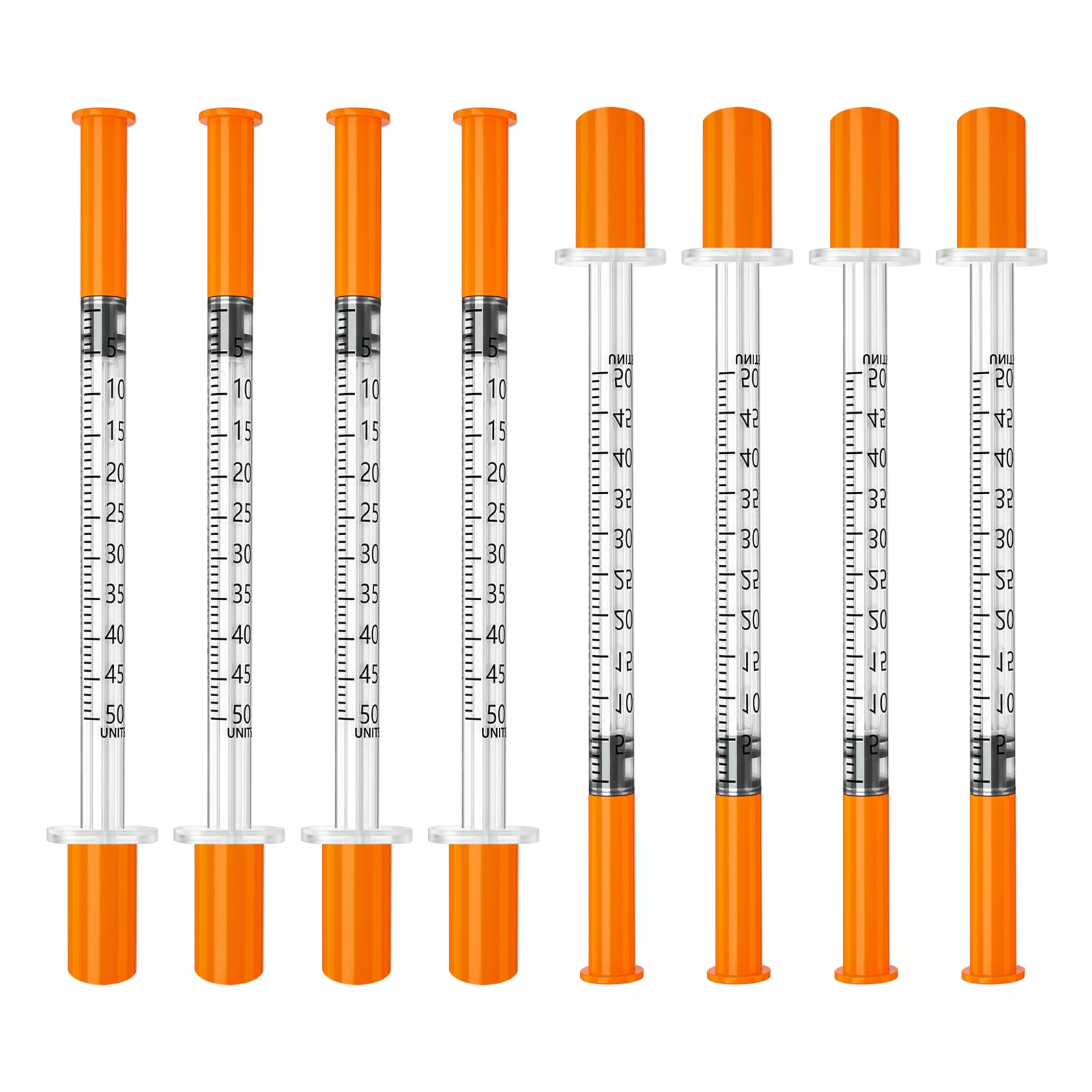 jeringas con agujas para inyectar, 0.5mL 31G 5/16" (8mm) jeringas de insulina, Individually Wrapped, 100 Pack