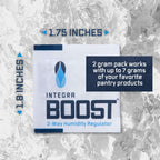 Integra Boost 2-Way Humidity Control Pack – Patented Technology for Humidity Control – Preserve Flavor & Maintain 62% RH – Moisture Absorber for Herbs, Spices & More – 2 Gram (Pack of 50)