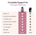 Beef Organ Supplement for Women | Supports Hormone Balance | Ovary, Uterus & Reproductive Nourishment + Liver, Kidney & Heart for Cycle Harmony, Mood Ease & Feminine Energy | 90 Day Supply
