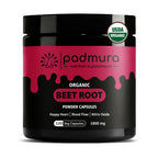 PADMURA Organic Beet Root Powder Capsules 1800mg - Healthy Blood Pressure & Happy Heart | USDA Organic Certified | Non GMO | Gluten Free | Vegan - 120 Veg Capsules