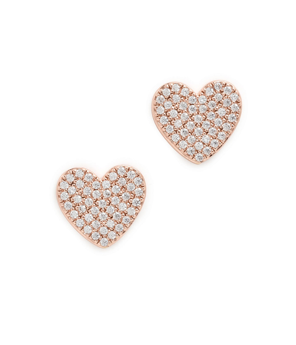 kate spade new york Yours Truly Pave Heart Studs