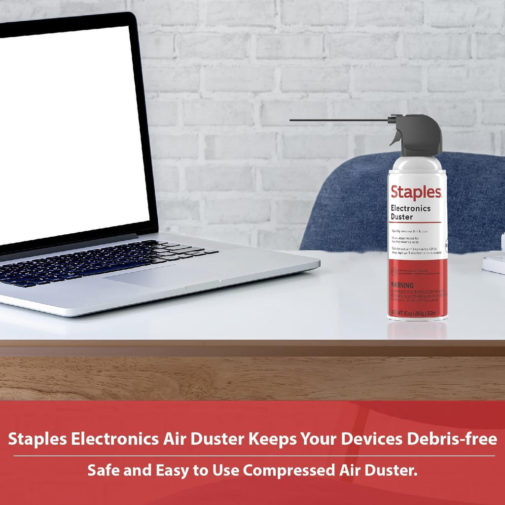 Staples Compressed Air Duster, 10 Oz Cans, 2-Pack
