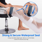 COMFYTHERA Waterproof Cast Cover for Shower Ankle Wound Protector Bath Adult Watertight Cast Bag Showering for Surgery Foot, Ankle, Burns Reusable (C-Long Leg S)