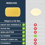 Jericho Dead Sea Sulfur Soap with Olive Oil – Helps with Acne, Psoriasis, Eczema & Blackheads – For Oily to Normal Skin – Vegan Face & Body Bar for Men & Women, 4.4 Oz / 125 g (Pack of 6)