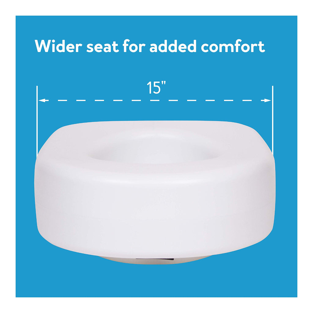 Carex Toilet Seat Riser, 5.5 Inch, Toilet Seat Risers for Seniors, Raised Toilet Seat, Supports 300lbs, Slip-Resistant, Toilet Riser, Elevated Toilet Seats