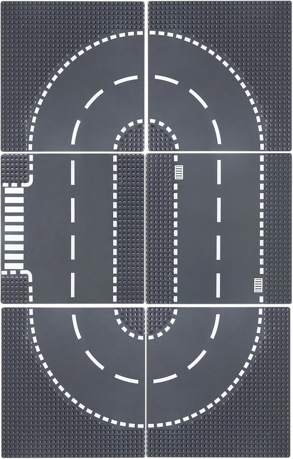 JNZong 6 Pack Road Base Plates for Building, Road Baseplates 100% Compatible with All Major Brands,Platten for City Sets(10"x10")