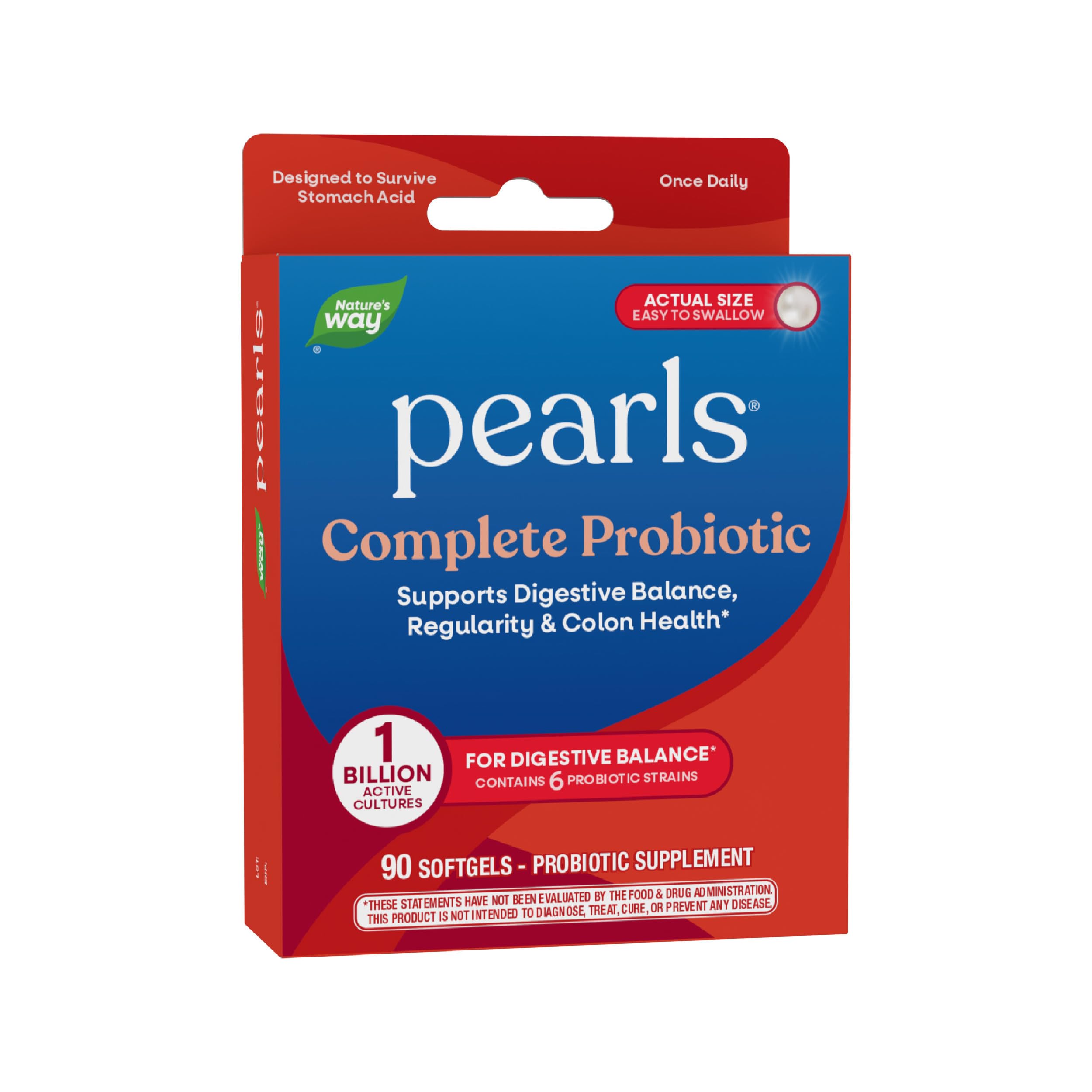 Nature's Way Probiotic Pearls Complete, 1 Billion Live Cultures, 90 Softgels (Packaging May Vary)