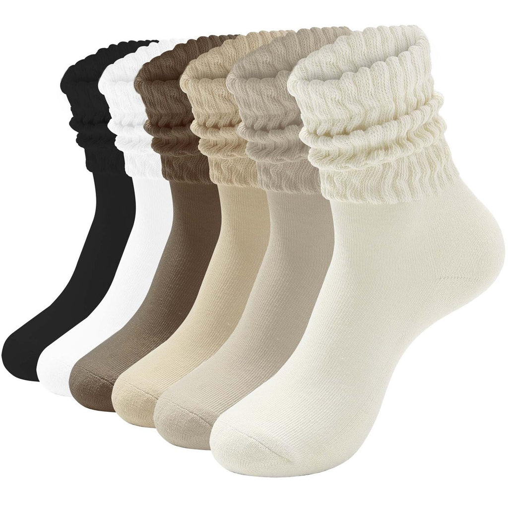 HAVE A TREE Women's Slouchy Crew Socks Cushioned Scrunch Boot Sock 6Mix