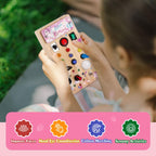 Unicorn Wooden Busy Board Sensory Toys with 8 LED Light switches,Christmas Travel Toys Montessori Toys for 1 Year Old Babies Toodler