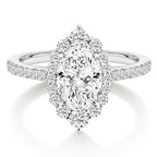 EAMTI 3CT Oval Cut CZ Engagement Rings for Women Halo Wedding Band Size 9