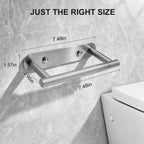SetSail Toilet Paper Holder Adhesive or Screw-in Brushed Nickel Bathroom Toilet Paper Roll Holders Wall Mount Stainless Steel Tissue Holder for Bathroom Hardware Accessories