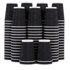 Lamosi 12 oz Disposable Coffee Cups - 120 Pack, Insulated Corrugated Paper Cups 12 oz, Kraft Ripple Wall Cups for Hot Beverage or Cold Drinks Office/Home/Party/Travel/Cafe (Black)