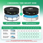 UIRWAY 8 Ft Round Pool Cover with Reflective Strips, Swimming Pool Cover for Above Ground Pools, Solar Cover Including Rope Tie and Luminous Ground Nails, PU Tarp Snug Fit for UV Protected