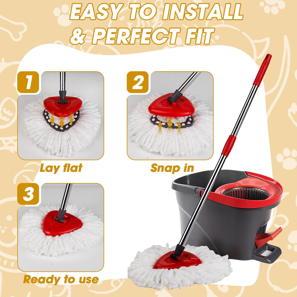 20 Pack Spin Mop Replacement Heads,100% Microfiber Mop Heads Replacements Compatible with OCeda Easywring 1-Tank System,Spinning Mop Replace Head for Easy House Cleaning Floor Mopping