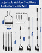 Joyhalo Rotary Cultivator Garden Tool Manual Hand Tiller