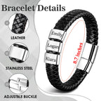 ThermoThrill Fathers Day Bracelet Gifts Custom Bracelets with 1-6 Beads Dad Gifts Customized Mens Bracelet Personalized Gifts for Men Husband