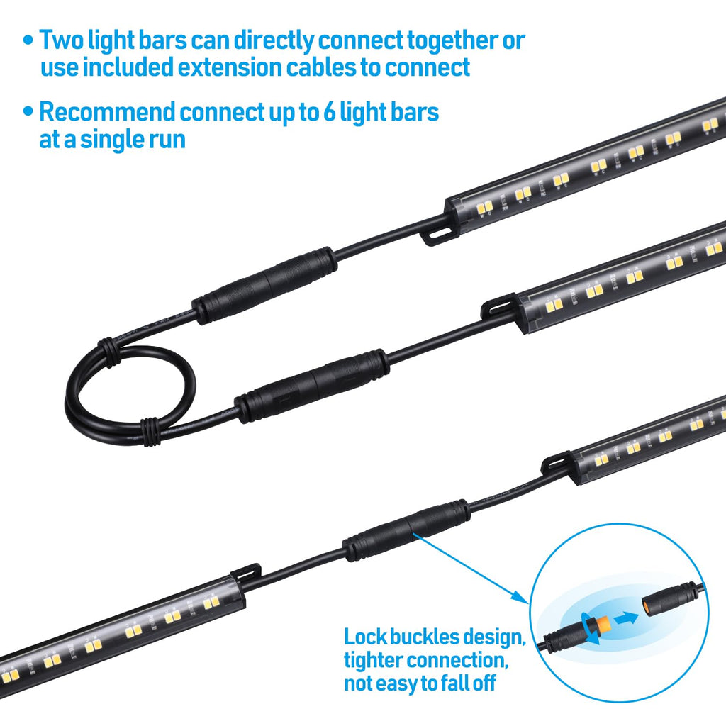 TORCHSTAR LED Safe Lighting Kit 3CCT, (6) 12 Inch Linkable Light Bars, Motion Sensor, 3000K/4000K/5000K Selectable, 900LM Safe Light Kit for Gun Safe Under Cabinet Locker Closet, UL Power Adapter