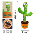 Hunfur Christmas Dancing Talking Cactus Toy Mimics Back, Cactus Baby Toy Singing Mimicking Repeating Recording Cactus Toy, Silly Sunny The Cactus with 3xAA Battery