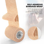 OK TAPE Self Adherent Cohesive Bandages Wrap - 12Packs, 3" x 5 Yards, Non-Woven Self Adhesive Bandage Wrap for Thumb, Finger, Wrist, Ankle, Vet Wrap Bandages Tape (Beige)