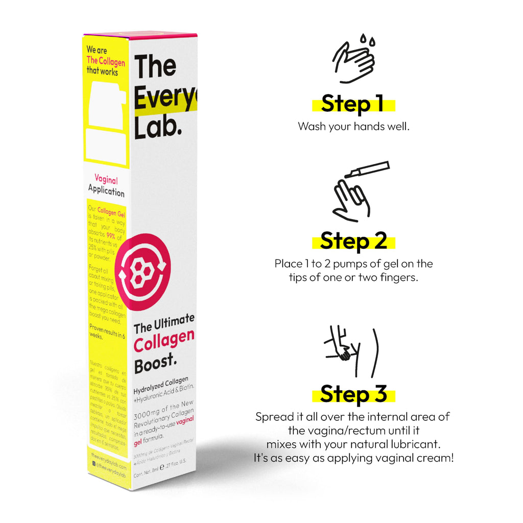 THE EVERYDAY LAB Ultimate Collagen Boost Gel 8 ml Applicator | Hydrolyzed Collagen, Hyaluronic Acid & Biotin | Intimate Care Moisturizing Gel | Vaginal or Rectal | 99% Absorption