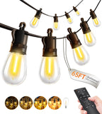 TBOSW Outdoor String Lights Patio LED Light Outside - 20M 18+1 S14 LED with Remote Control 65ft Porch Lighting IP65 Waterproof