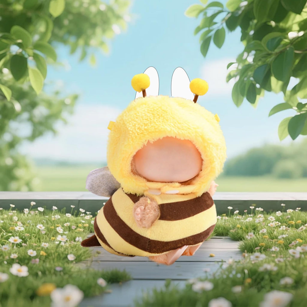 Zimomo Funny Clothes for labubu Dolls(No Doll) - Cute Bee Costume, Fits 6.7 Inch (17 cm) Park Theme Costume Accessory,Suitable for Halloween, Christmas and Birthday Gifts