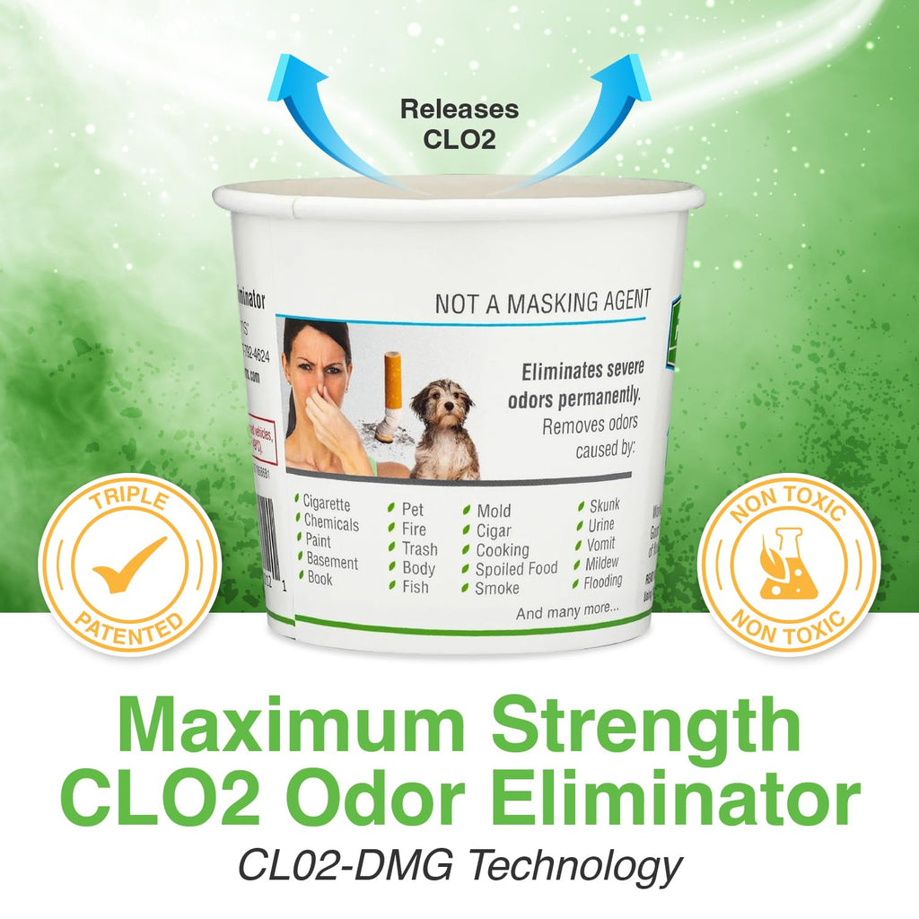 Biocide Systems Room Shocker Strong Odor Eliminator for Home & Office, Eco-Friendly Chlorine Dioxide Odor Bomb for House Interior Up to 400 Square Feet of Floor Space (6-Pack)