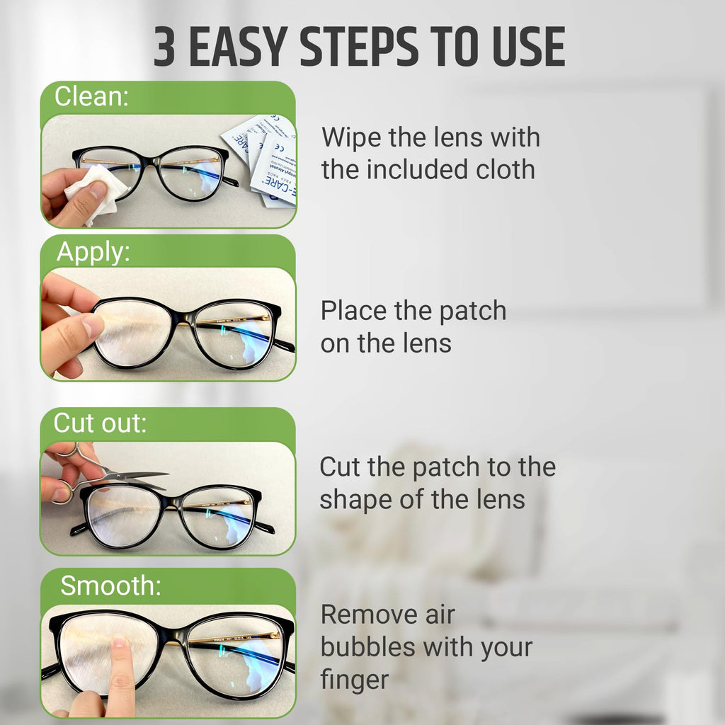 Translucent Eye Patch for Glasses, Adult Eye Patch for Men & Women, Vision Therapy for Amblyopia, Strabismus & Double Vision