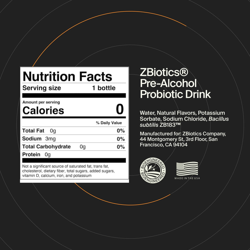 ZBiotics — Feel Better After Drinking, Wake Up Refreshed, Science-Backed, Patented Probiotic for Easier Mornings, Travel-Friendly, 6-Pack of 0.5 Fl Oz Bottles