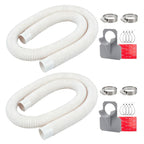 1-1/4" Pool Hoses Kit Replacement for Above Ground Pools – 1.25" Pool Filter Pump Hose with Hose Holders & Clamps Compatible with Intex Pool Filter Pump 607, 637 (White -2 Pack)
