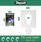 XL 10 Pcs disposable flushable toilet seat covers 100% Biodegradable for Travel Public Toilets for Adults and Toddlers & Kids | Compact Universal Toilet seat Cover | DISPOZIT