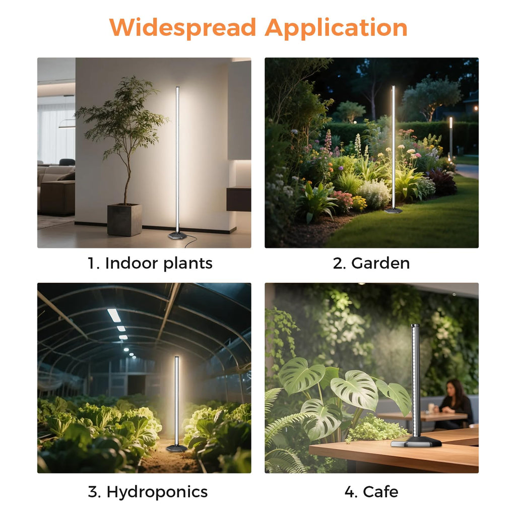 boostool 2 Pcs Grow Lights for Indoor Plants, 44W 384 Led Full Spectrum Plant Light, 5.4FT Adjustable Length Standing Grow Light with Timer/Six Leg Base for Greenhouse/Garden