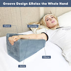 TBXONMOW Arm Elevation Pillow Arm Wedge Pillows for Adults Arm Support Pillow with Pocket for Post Surgery Elbow Rest Pillow with Removable Pillow for Sleeping(Grey)