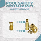 Poolzilla 25 Pack Pool Safety Cover Threaded Brass Insert Screw Bolt for Anchor