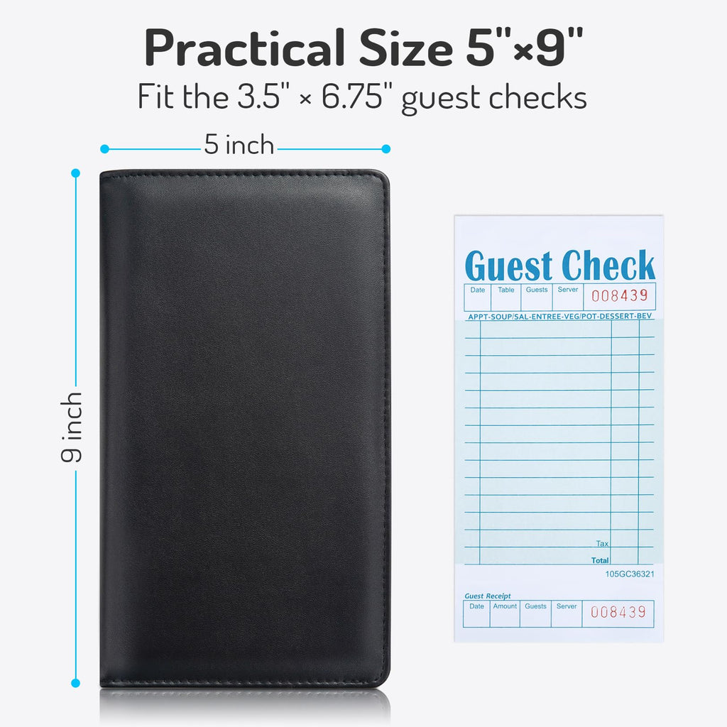 Server Book High Volume, Expandable Server Book,5"×9", Waitress Waiter Book