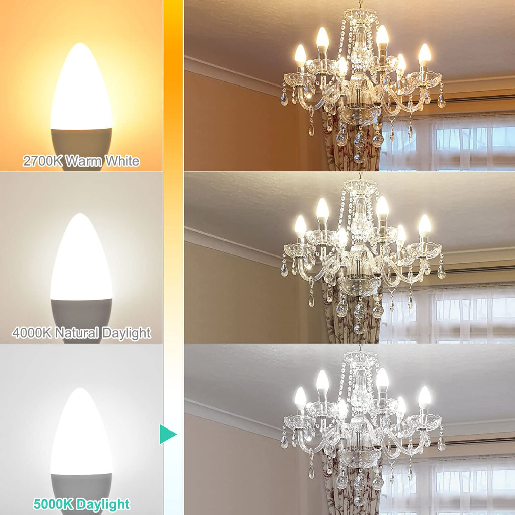 hansang E12 LED Ceiling Fan Light Bulbs 60W Equivalent 5000K Daylight