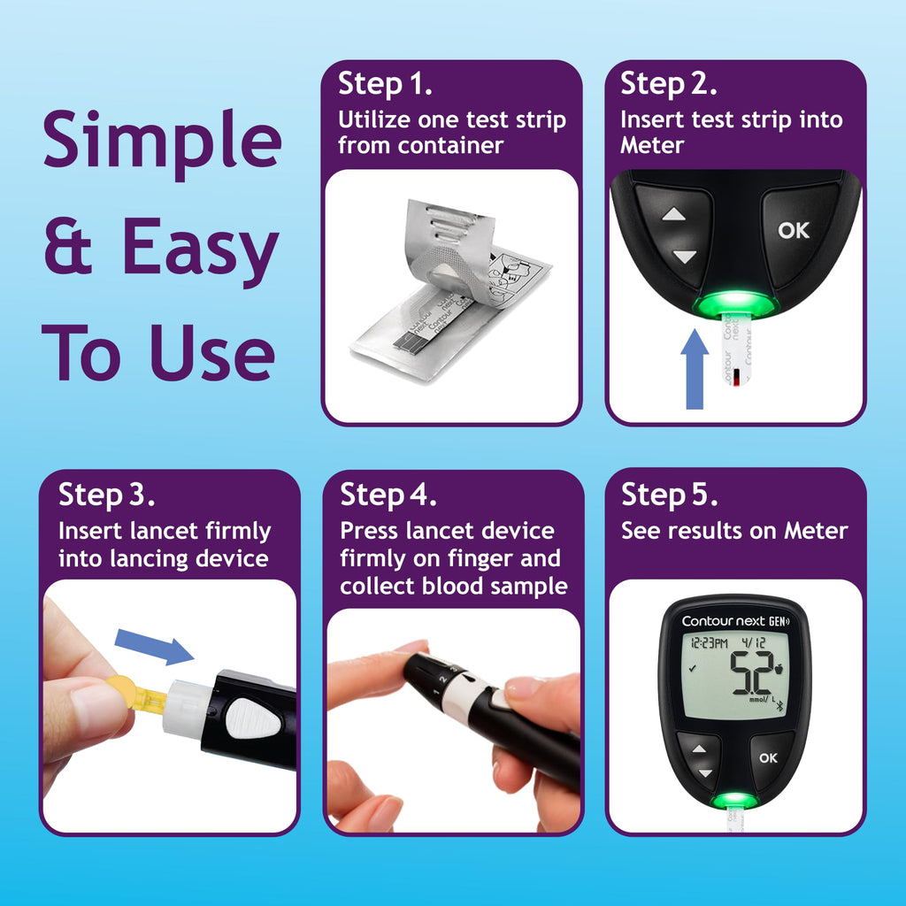 Ascensia Contour Next Blood Glucose Test Strips for Diabetes – 70 Count (1 Pack) - Accurate, No Coding, Second-Chance Sampling, Compatible with All Contour Next Meters for Easy Blood Sugar Testing
