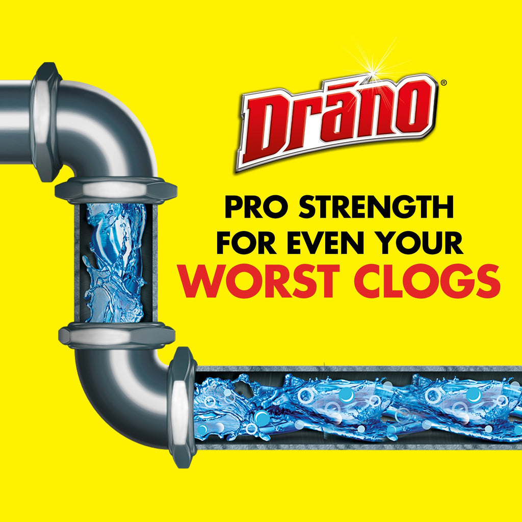 Drano Max Gel Drain Clog Remover & Cleaner, Commercial Line, 42 oz 2-Pack