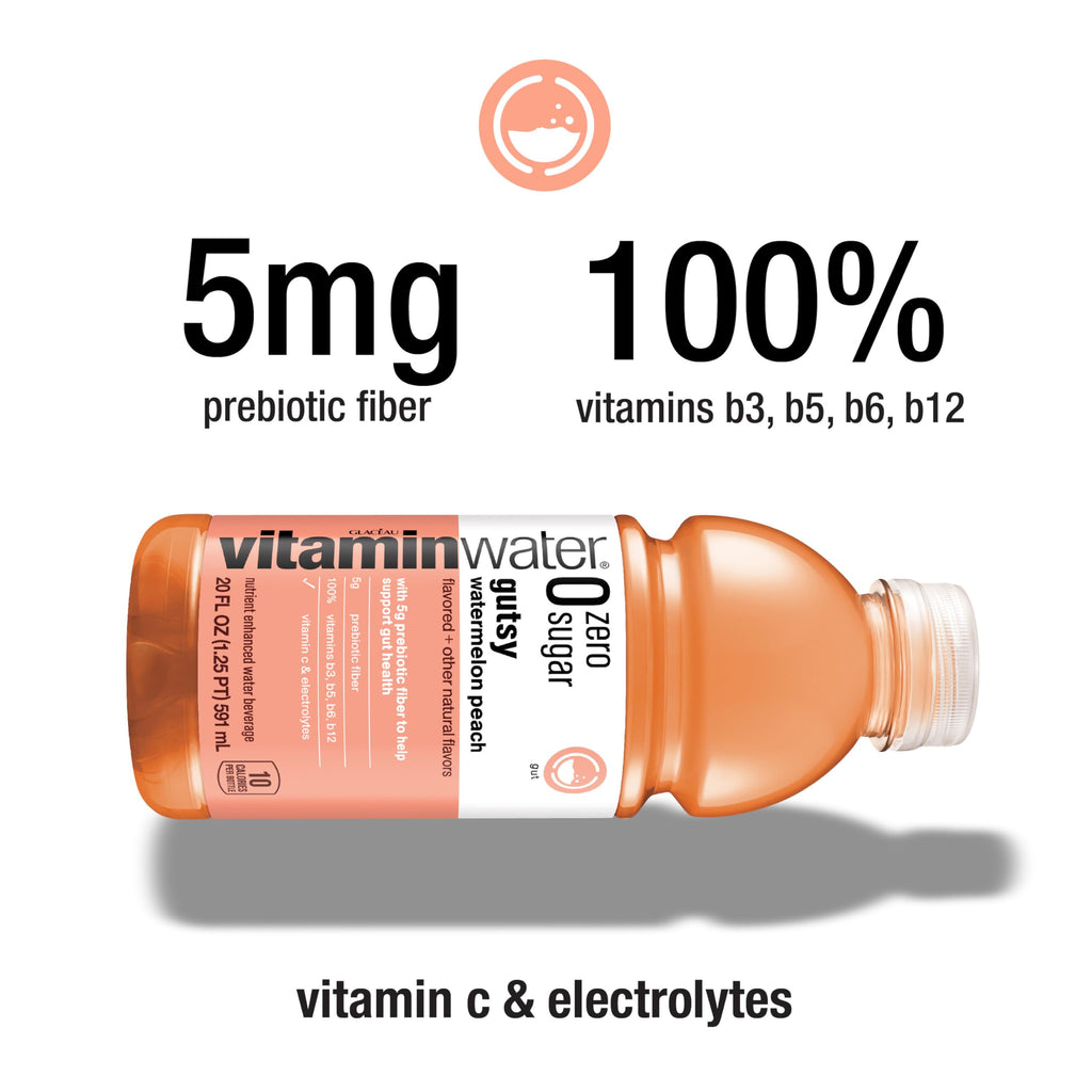 vitaminwater zero sugar gutsy Bottles, 20 fl oz, 12 Pack