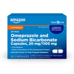 Amazon Basic Care Omeprazole and Sodium Bicarbonate Capsules, 20 mg/1100 mg, 24-Hour Acid Reducer, Frequent Heartburn Relief, 42 Count (Pack of 2)