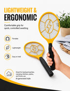 Electric Fly Swatter 2 Pack, Handheld Bug Zapper Racket for Mosquito & Insects, High Voltage Instant Kill, Lightweight Battery Powered Mosquito Zapper for Home, Patio and Camping