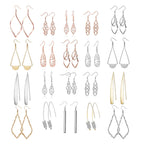 20 Paris Assorted Dangle Earrings Set for Women, Fashion-Celtic Gold Bar Earrings for Teens Girls Cute Filigree Earrings