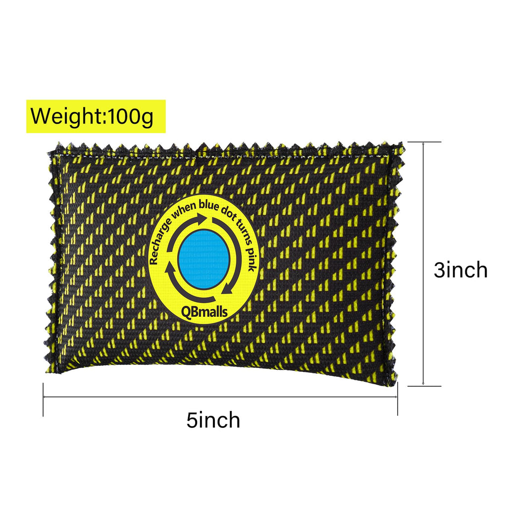 QBmalls 100g Rechargeable Desiccant Pack of 10,Moisture Absorber for Storage Bins,Gun Safes,camper and Cars,Desiccant Dehumidifier for Closets,Drawer,Luggage and Small Spaces