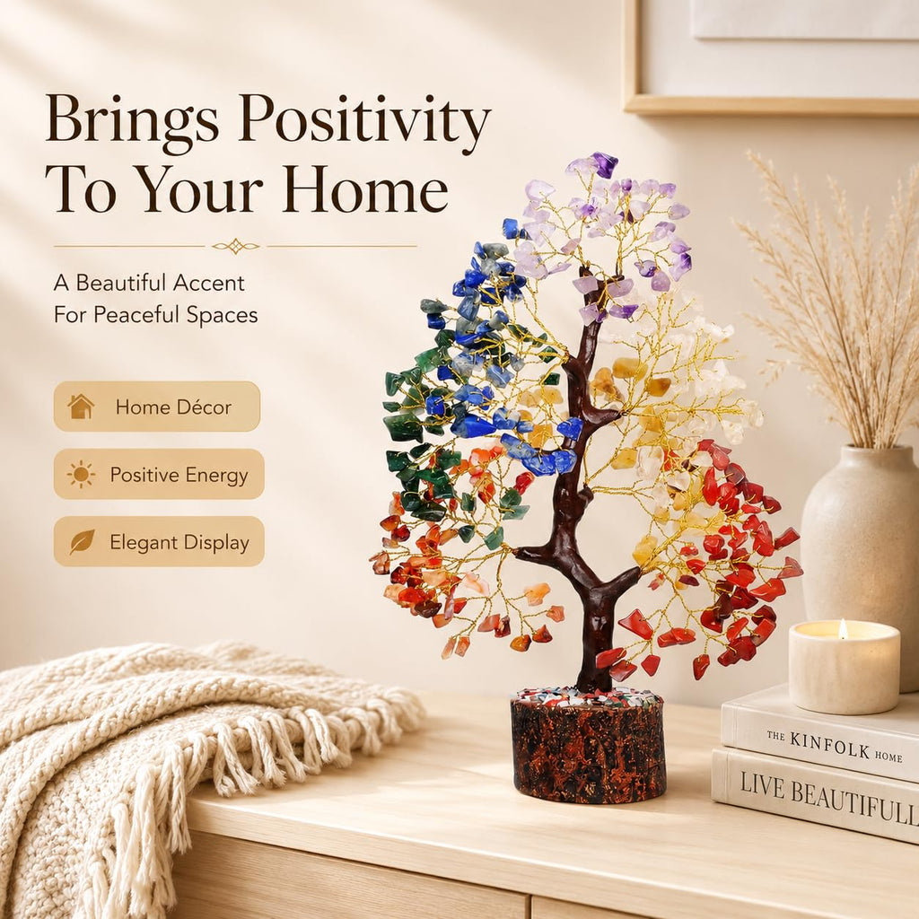 YATSKIA 7 Chakra Tree of Life - Crystals and Healing Stones | Birthday Gifts for Women| Crystal Tree for Positive Energy | Home & Office Decor | Gifts for Mom
